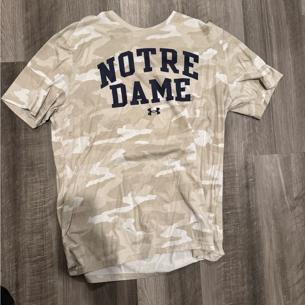 Under Armour Beige Camo Notre Dame Tee